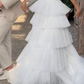 Chic Tiered Tulle Wedding Dress,Vintage Wedding Dress Y4266