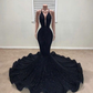 Black Prom Dress,Mermaid Prom Dress,Arabic Prom Dress Y6655
