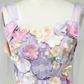 A Line Spaghetti Straps Lavender Tea Length Prom Dress With 3D Flowers Y4042