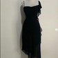 Black Chiffon Midi-length Prom Dress,Black Party Dress Y2921