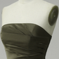 Green Strapless Satin Prom Dress With Slit  Y4204