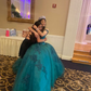 Emerald Green Off The Shoulder Ball Gown,Sweet 16 Dress,18th Birthday Party Gown Y6499
