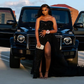 Charming Black Sequins Long Evening Dress with Split Y4270