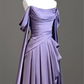 Modest Purple Satin Long Prom Dress,Purple Evening Dress  Y2589