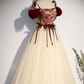 Champagne Tulle Spaghetti Strap Long Prom Dress  A Line Party Ball Gown Y7952