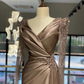 Elegant Arabic Evening Dresses Beaded Appliques Long Sleeves Y5017