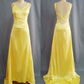 Simple Mermaid Straps Yellow Backless Long Prom Dress Y7216