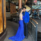 Classic Royal Blue Mermaid Evening Dress with Train  Y4229
