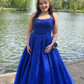 Princess Royal Blue Spaghetti Straps Prom Dress,Formal Graduation Dresses Y5613