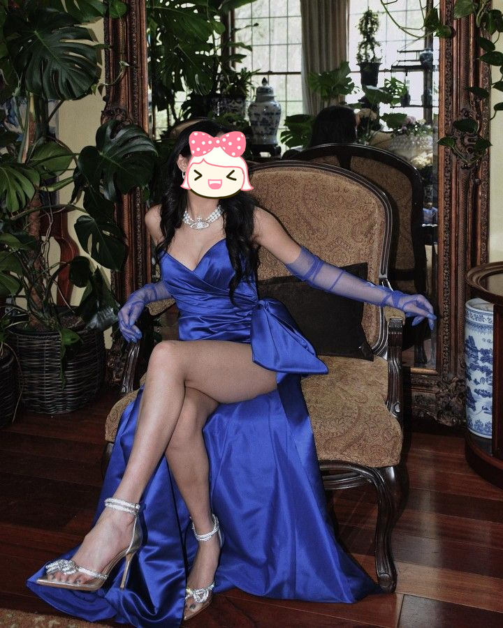 Elegant Blue Satin Long Evening Dress,Pageant Dress Y2621