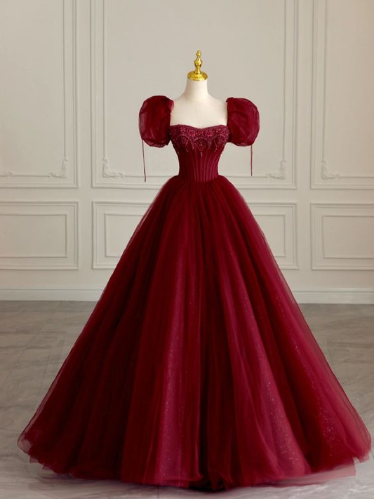 Burgundy evening dress long elegant evening gown for women Y6601