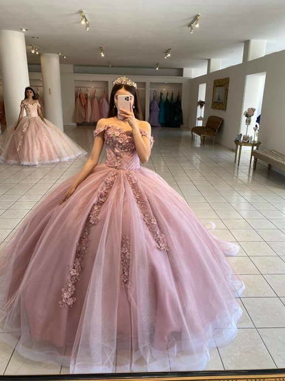 Off The Shoulder Ball Gown,Princess Dress,Sweet 16 Dress Y2255