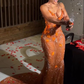 Gorgeous Orange Beaded Applique Mermaid Evening Dress Long Prom Dress Y6693