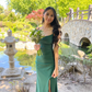 Elegant Green Sheath/Column Prom Dress with Split Y3057