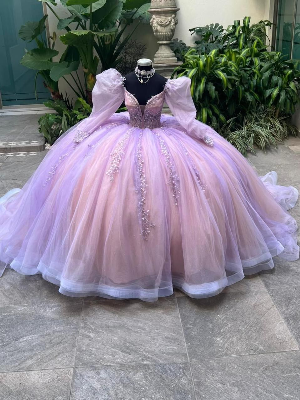 Vintage Tulle Ball Gown,Sweet 16 Dress,Princess Dress Y2353