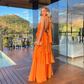 Orange layers prom dress Evening Gown Party Dress Y4735