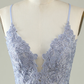 A Line Spaghetti Straps Light Purple Short Homecoming Dress with Appliques Y2671