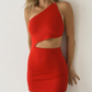 Fashion Bodycon Dress Inclined Shoulder Mini Homecoming Dress Sexy Night Club Party Dresses Y3054
