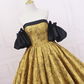 Fashion retro style slim golden bride dress vintage ball gown s04