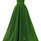 Glitter Spaghetti V-Neck Prom Dresses Long  Formal Evening Dress Y871
