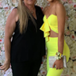 Two Piece Sweetheart Mermaid Yellow Prom Dress Y491