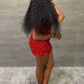 18th Birthday Outfit Red Sequins V Neck Homecoming Dress For Black Girls Y324