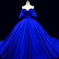 Royal Blue Satin Ball Gown Charming Princess Dress Y305