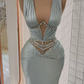 V Neck Mermaid Prom Dress Sleeveless Formal Dress  Y68