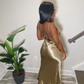 Elegant Spaghetti Straps Prom Dress Backless Formal Gown Sexy Evening Dress Y410