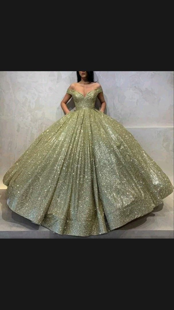 Off The Shoulder Glitter Ball Gown Sweet 16 Dress Y54