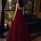 Wine Red Floral Lace and Tulle Long Evening Gown Party Dress, Burgundy Formal Dresses Y1661