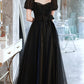 Black Tulle Long Prom Dress A line Evening Dress Y1138