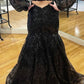 Charming Black Lace Mermaid Prom Dresses,Sexy Black Formal Gown Y1496