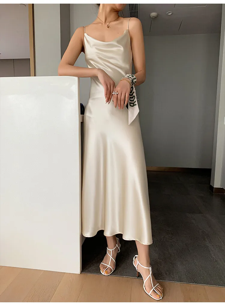 Sexy Spaghetti Straps Silk Prom Dress,Bridesmaid Dress Y1357