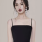 Vintage Black Spaghetti Straps Prom Dress With Irregular Side Y1125