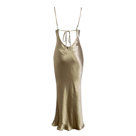 Elegant Spaghetti Straps Prom Dress Backless Formal Gown Sexy Evening Dress Y410