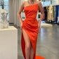 Mermaid High Split Strapless Asymmetrical Floor-length Sleeveless Prom Dress Y122