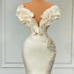 Generous White Long Pearl Ruffle Wedding Dresses Y1747