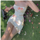 Spaghetti Straps Floral Summer Dress Outfit Bodycon Dress Mini Homecoming Dress Y689
