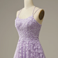 Elegant Lavender Prom Dresses,A line Evening Dress,Applique Party Gown Y1129