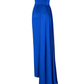 Spaghetti Straps Satin Simple Long Prom Dress  DRAPED SATIN GOWN WITH A TRAIN S21100