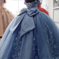 Beaded Princess Quinceanera Dresses with Big Bow Sweet 15 16 Ball Gown Y1485