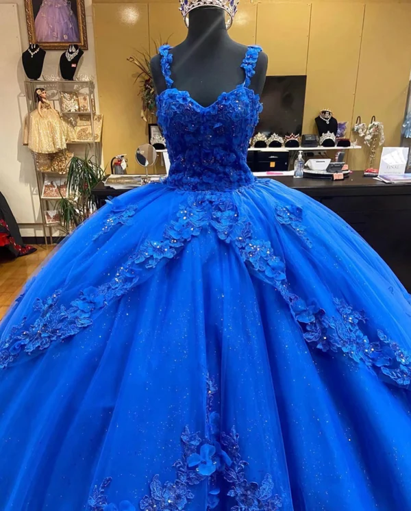 Amazing Royal Blue Princess Dress,Royal Blue Ball Gown Sweet 16 Dress Y825