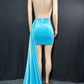 tight blue mini homecoming dress party dress Y72