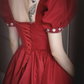 Burgundy satin long prom dress A line evening dress Y1169