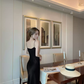 Sexy Champagne Spaghetti Straps Sleeveless Silk Prom Dress,Bridesmaid Dress Y1126
