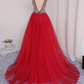 V Neckline Prom Dress Tulle Skirt Evening Dress Graduation Party Dress Formal Dress Dresses For Prom Special Occasion Dress Y792