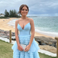Charming A Line V Neck Light Blue Tulle Long Prom Dresses Y1477