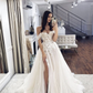 Off The Shoulder White Tulle Lace Wedding Dress Y754
