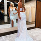 Sexy Mermaid V Neck Straps Black Sequins Prom Dress With Slit Y1481